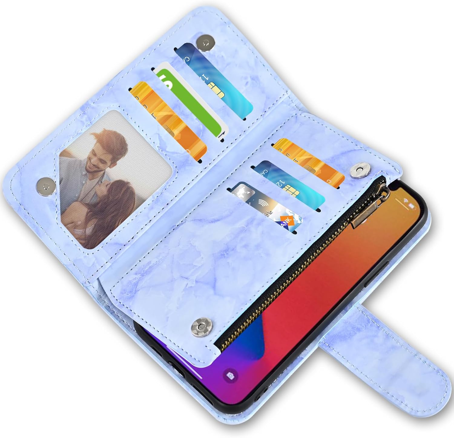 Asuwish Funda de teléfono para iPhone 12 Pro Max 6.7 Funda tipo cartera con protector de pantalla de vidrio templado y soporte para tarjetas de