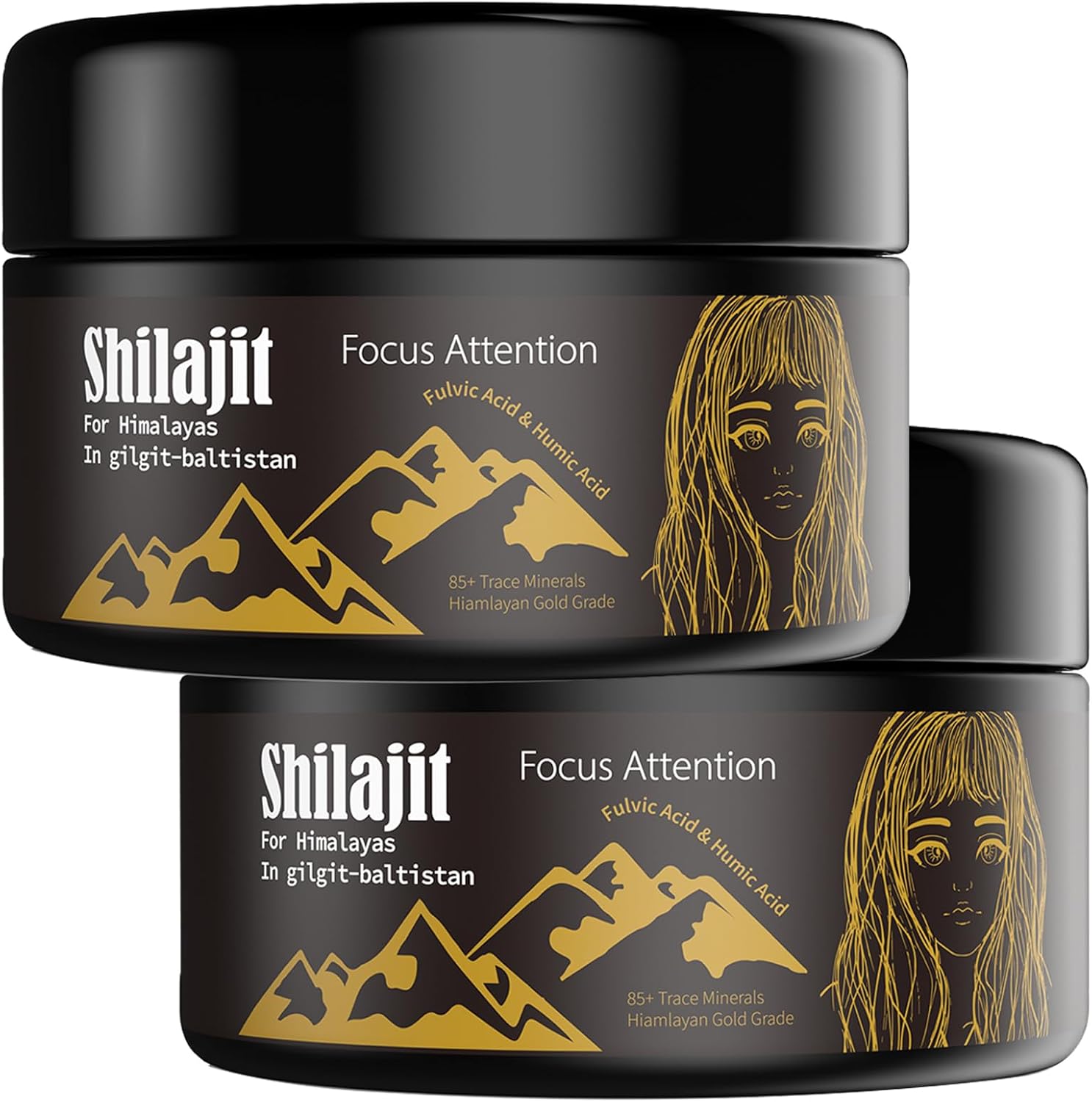 2 paquetes de resina Shilajit con ácido fúlvico y oligominerales, Shilajit siberiano original con 85+ gel de suplemento de ácido húmico, apoya el