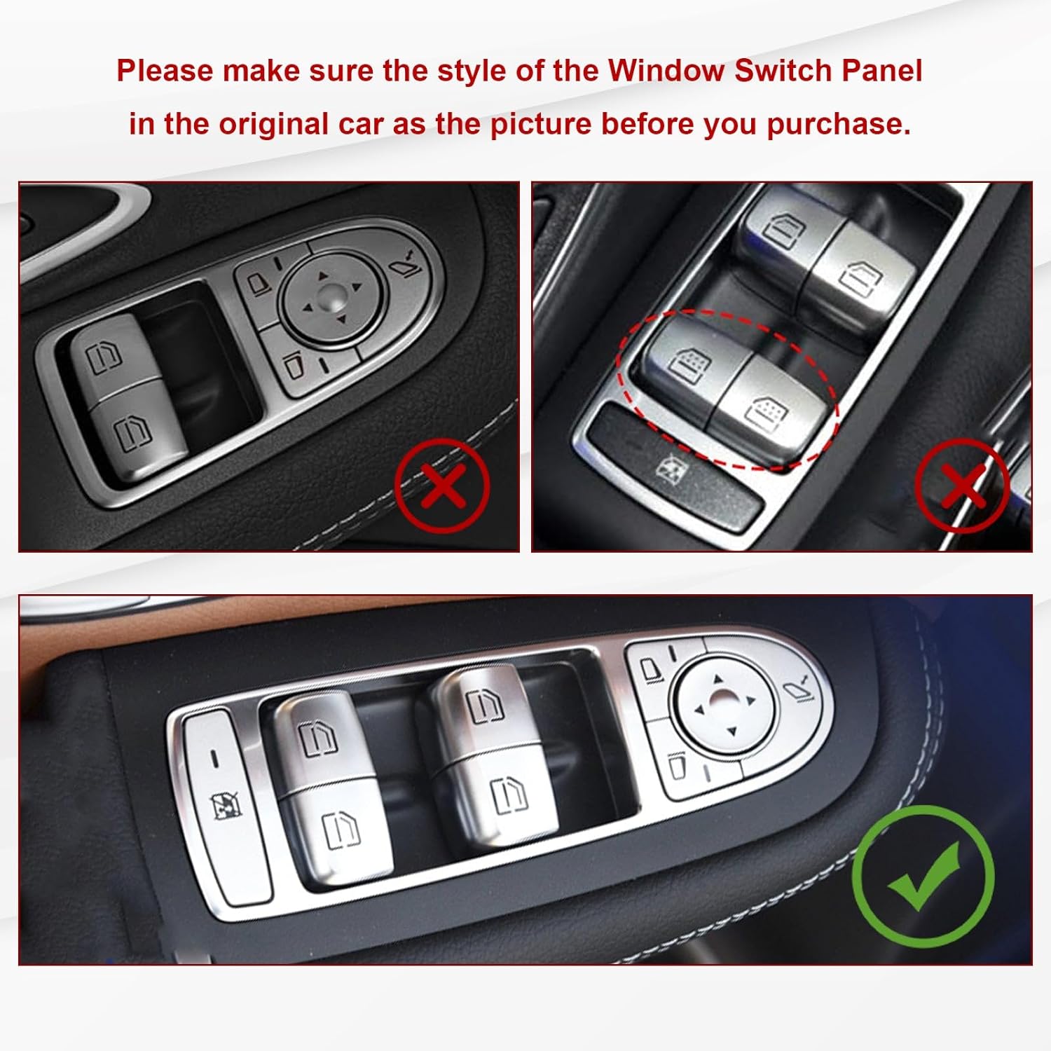 Xotic Tech – Tapa de botón de repuesto para control de ventana de automóvil, color plateado, para reparación del interruptor maestro de elevación de