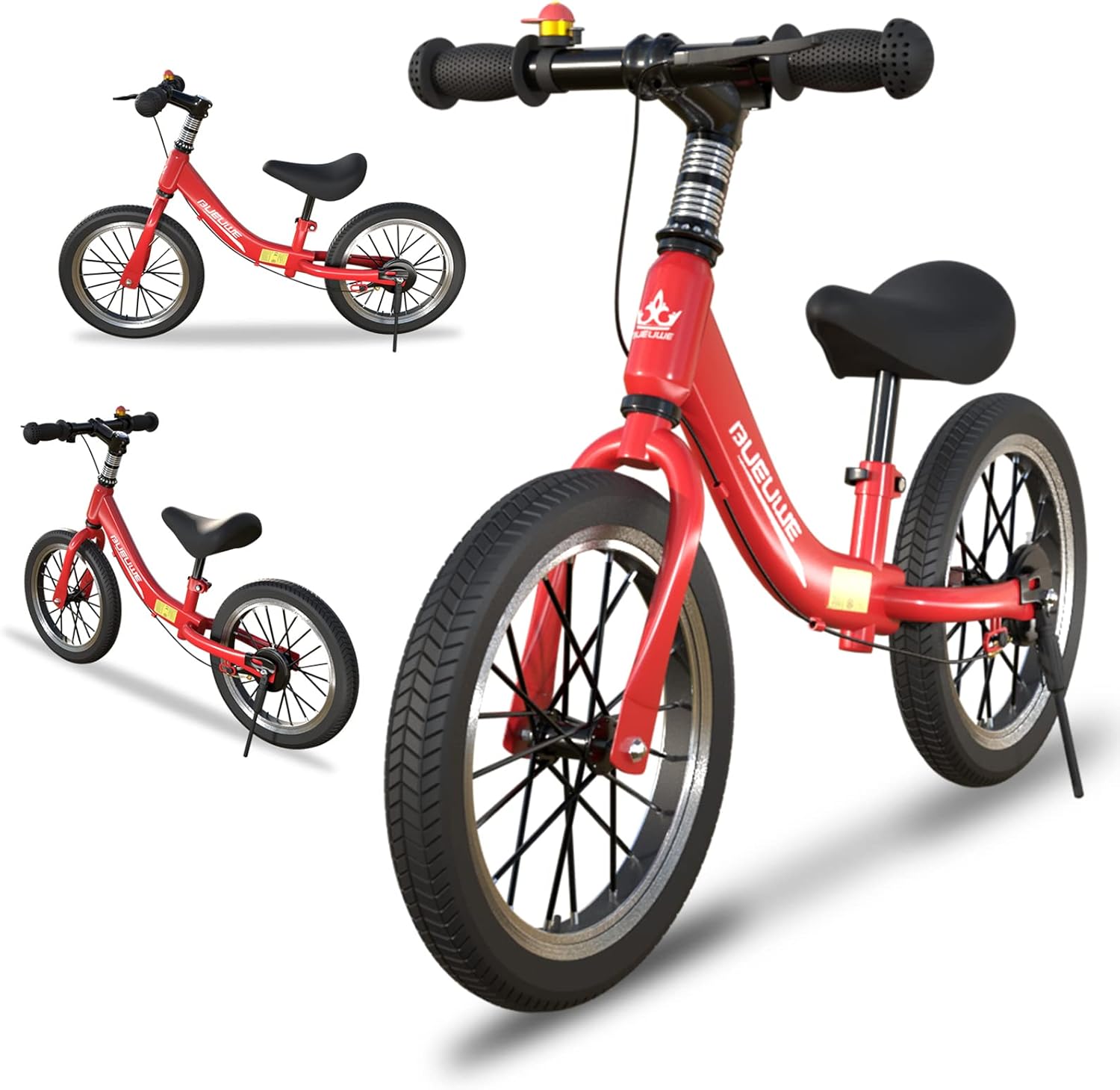 Bicicleta de equilibrio de 1416 pulgadas para niños y niñas de 3, 4, 5, 6, 7, 8 años, bicicleta de entrenamiento sin pedal con frenos y soporte,
