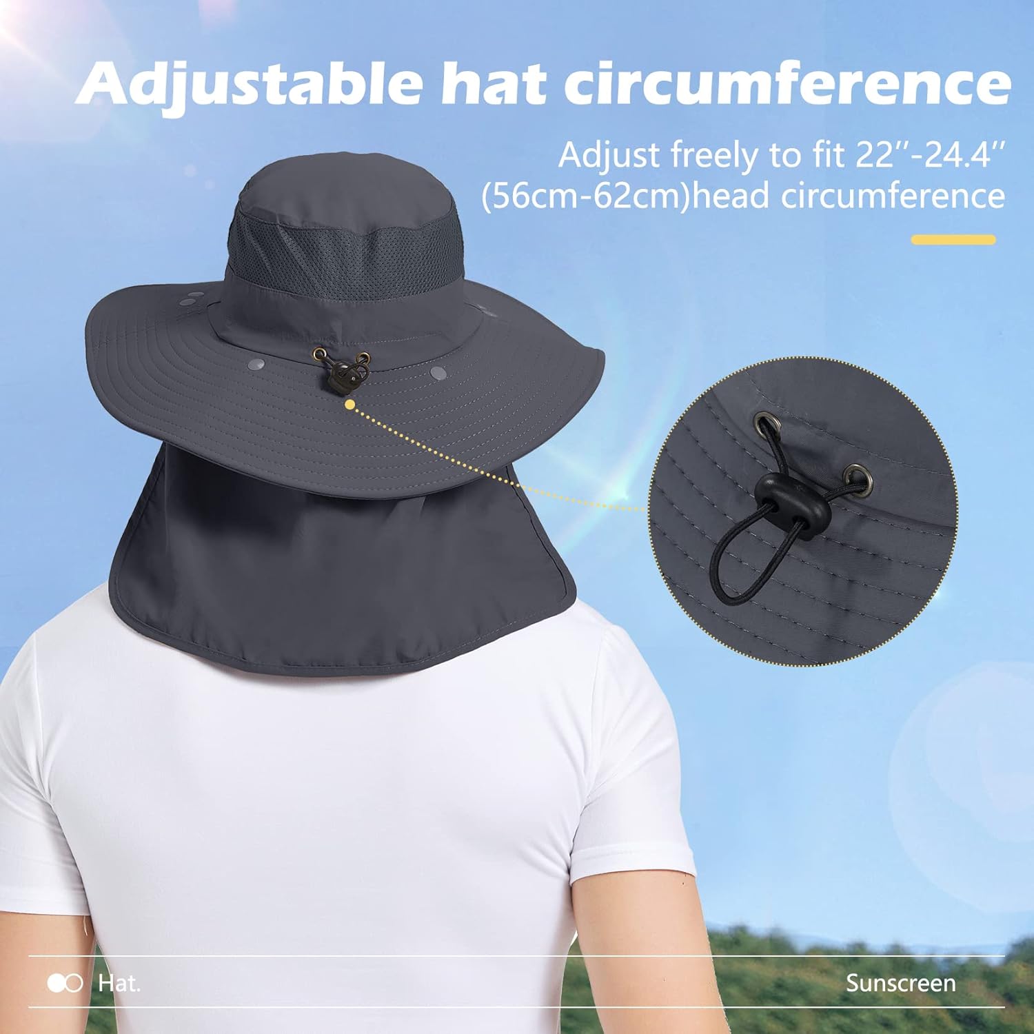 Century Star Sombrero de pesca plegable para mujer y hombre, protección contra rayos UV, sombreros de senderismo al aire libre con solapa para el