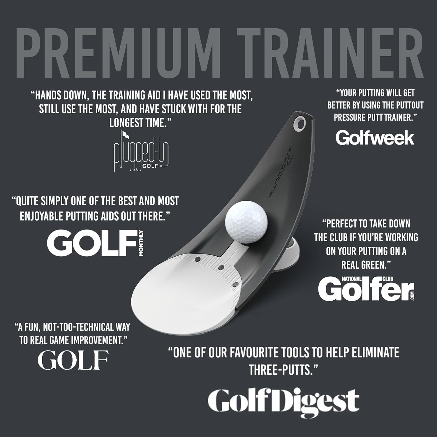 PuttOUT Entrenador de putt de presión prémium perfecciona tu putting de golf