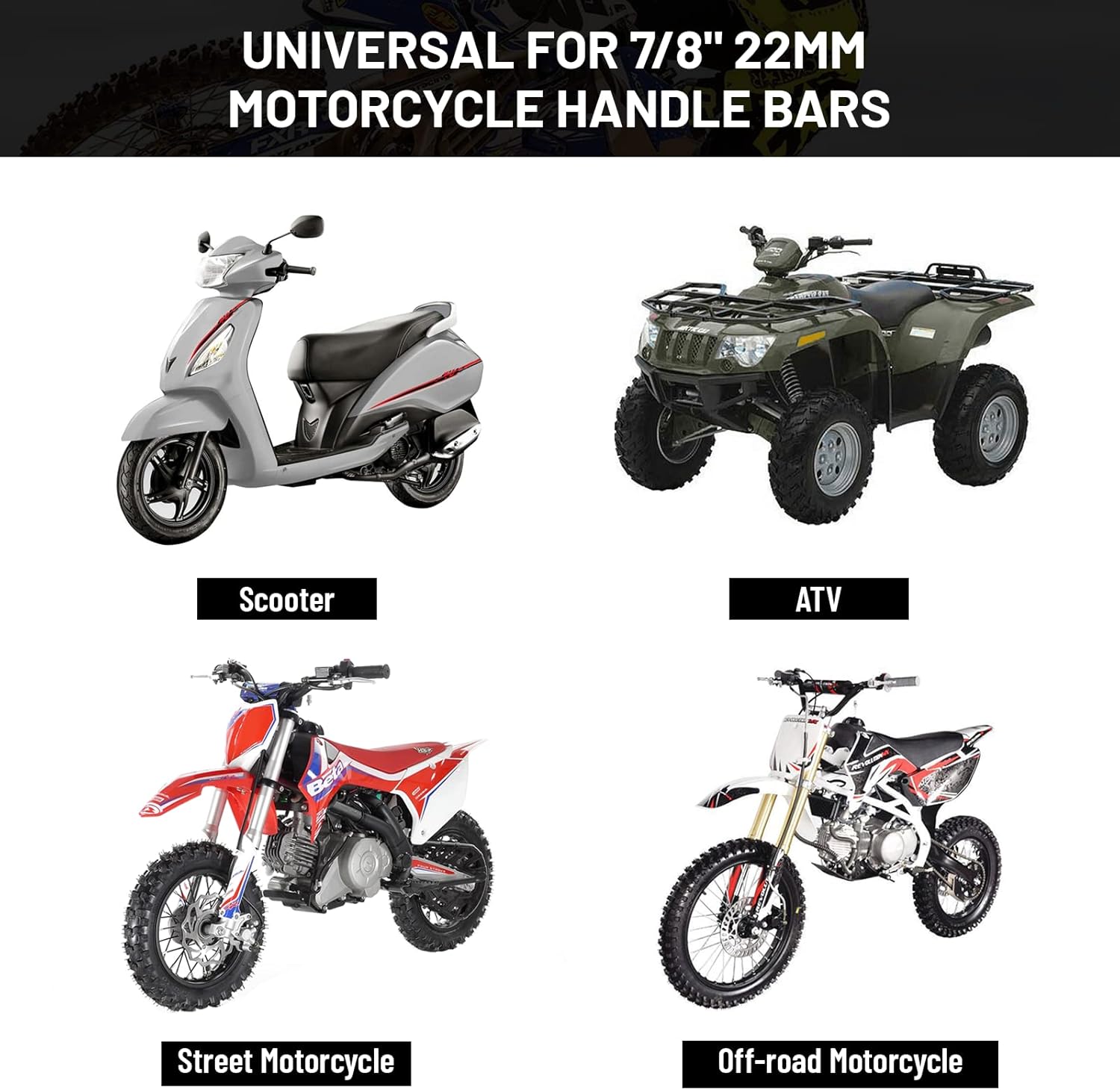 Juego universal de 1 par de manillar de motocicleta de 78 pulgadas de 0.866 in, palanca de embrague de cilindro maestro ajustable, compatible con