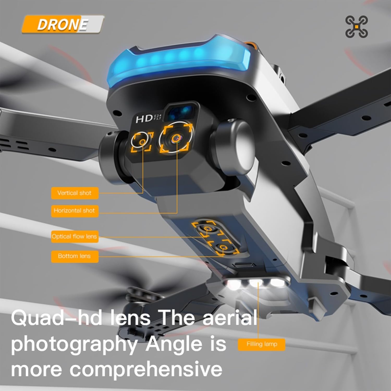 Drone FPV WiFi con cámara Esc HD 4k Modo de retención de altitud plegable RC Drone Quadcopter Circle Fly, Route Fly, Altitude Hold, Modo sin cabeza