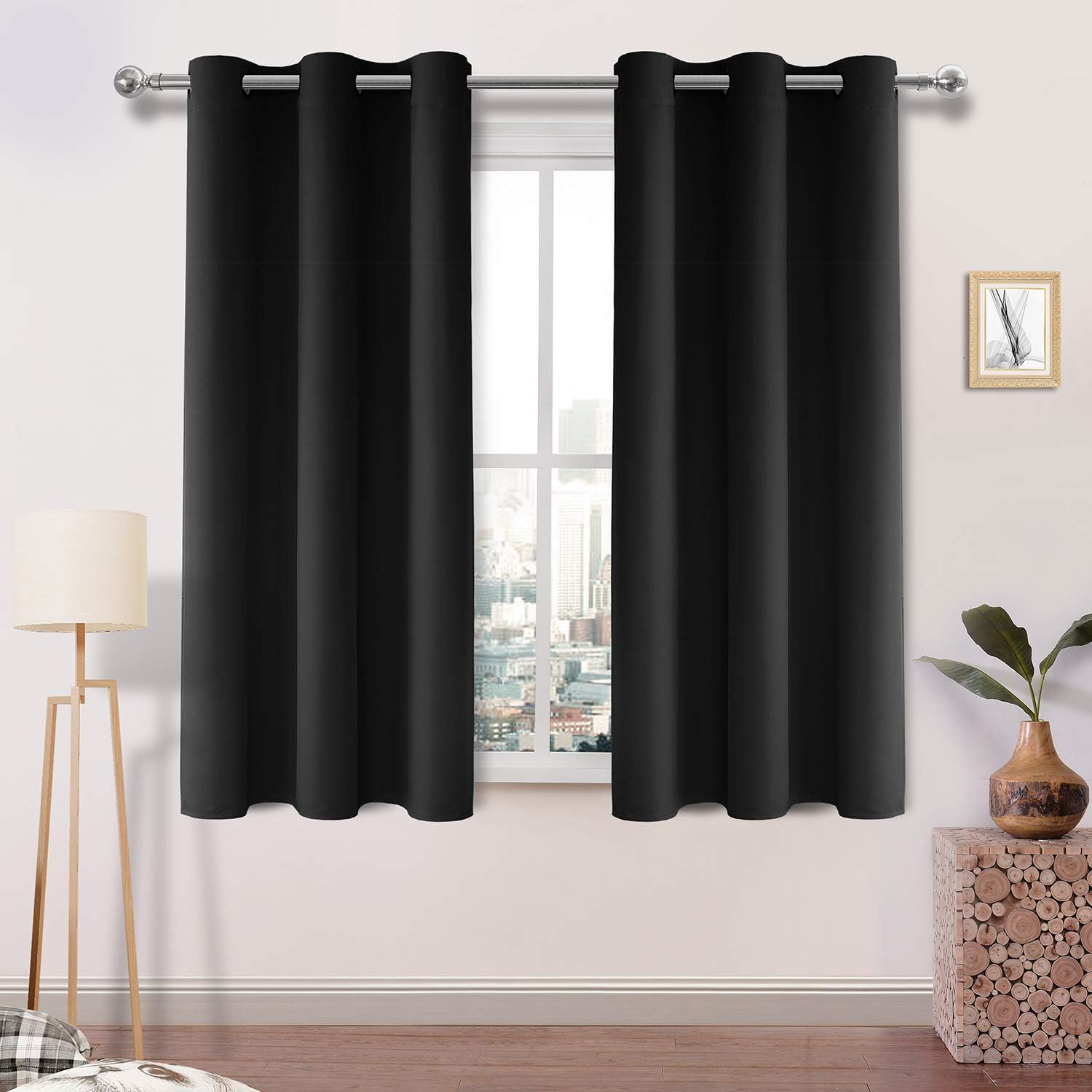 DWCN Cortinas opacas para dormitorio, oscurecimiento, aislamiento térmico, cortinas gruesas que bloquean la luz, juego de 2