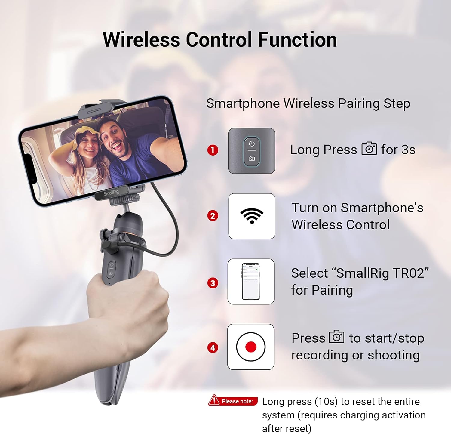 SmallRig Mini trípode de escritorio para teléfono con carga inalámbrica y soporte para teléfono inteligente, zapata fría, mini trípode de mesa de
