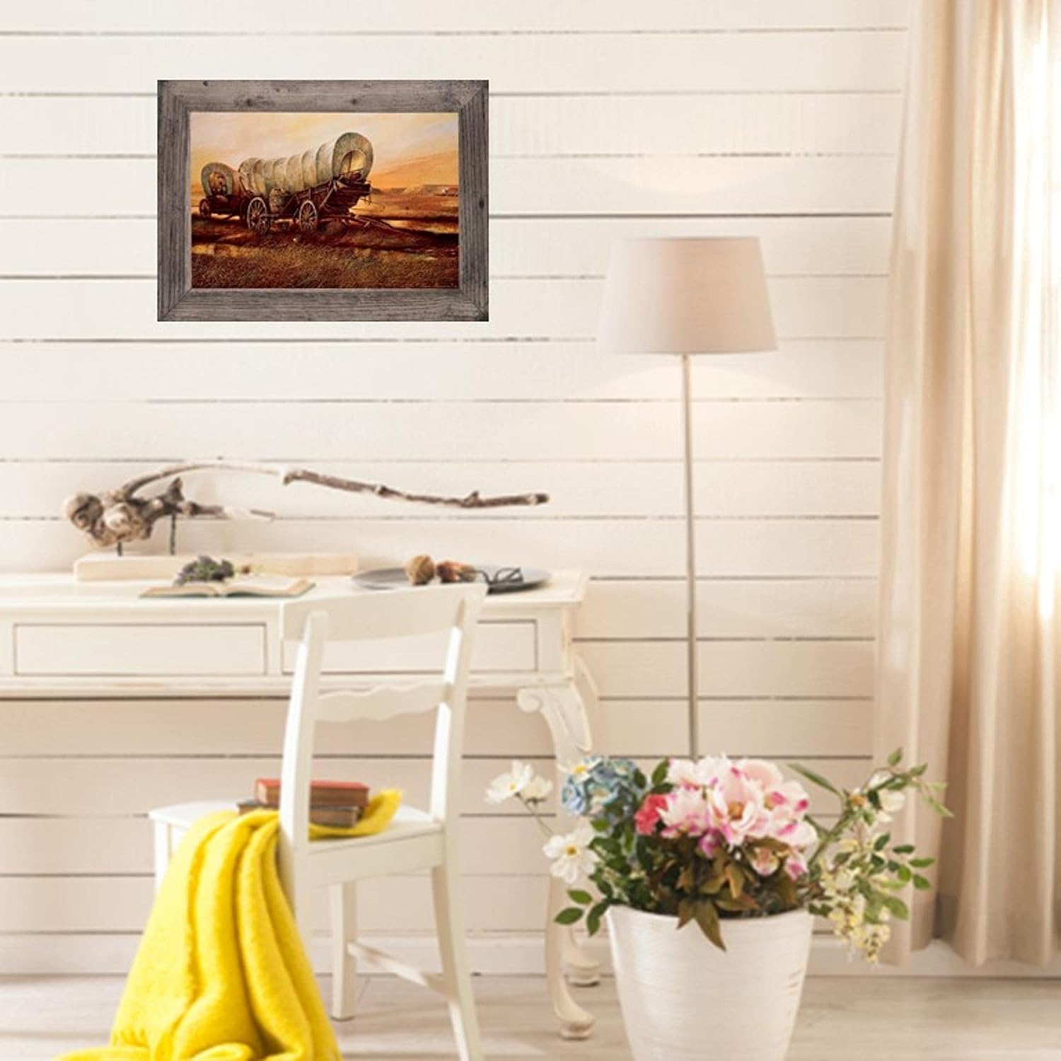 Lentics Cowboy Wagon Rustic Stagecoach Farmhouse & Country Wall Art Decor Print  16 x 20 pulgadas  Lienzopintura como impresión texturizada y