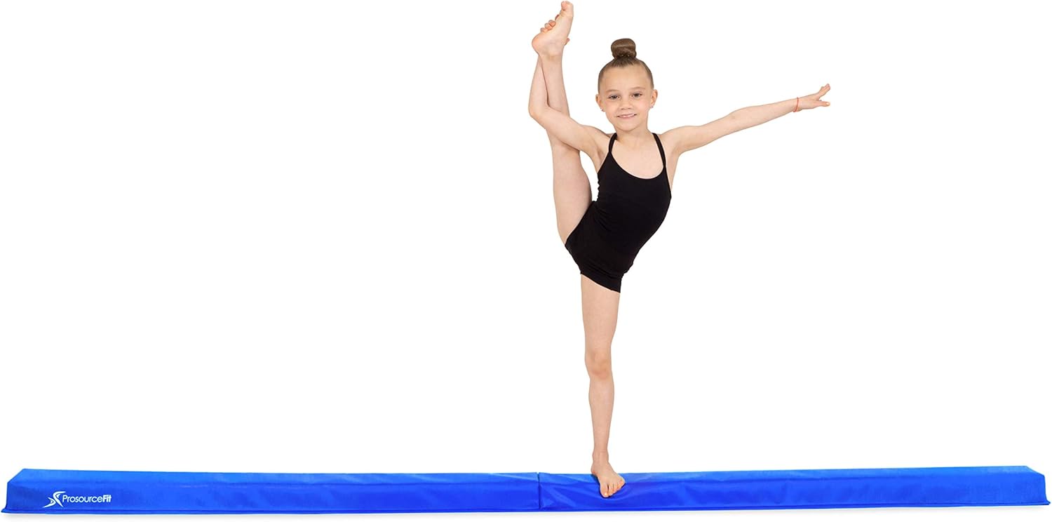 ProsourceFit – Viga de equilibrio de gimnasia para niños, haz plegable firme de 9 pies de largo con superficie antideslizante de 4 pulgadas de ancho