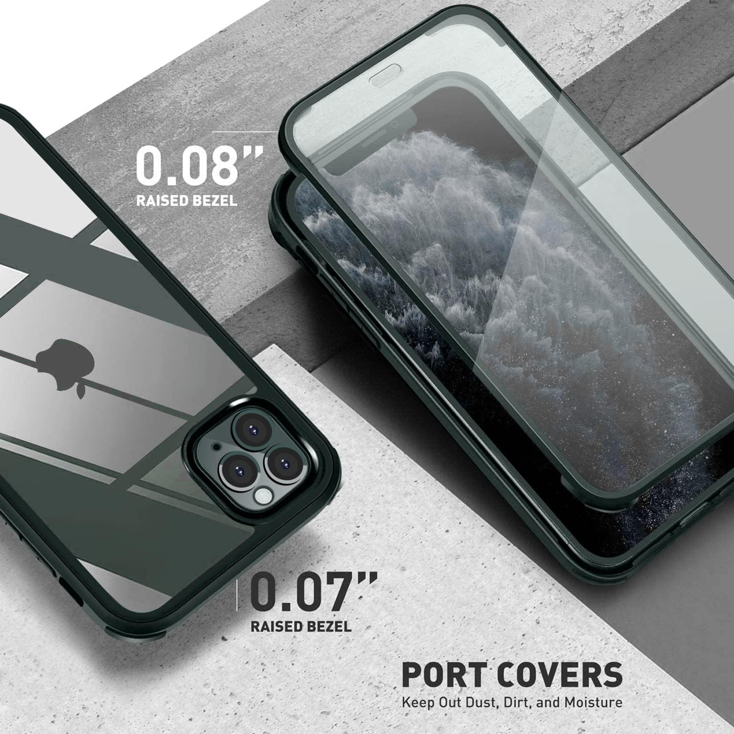UBUNU Funda para iPhone 14 Pro Max 6.7 pulgadas, nueva funda protectora de doble capa de cuerpo completo transparente con protector de pantalla