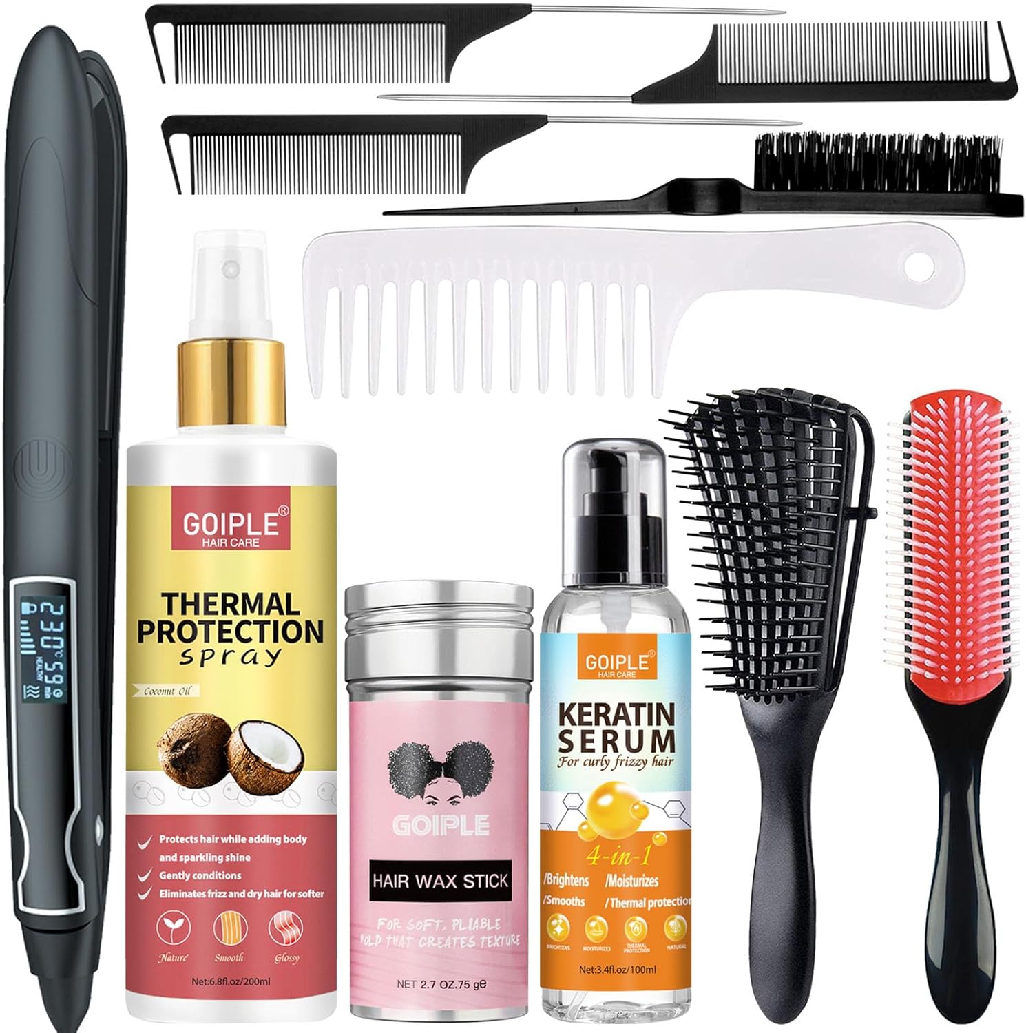 Peine eléctrico para alisar el cabello, peine alisador eléctrico, planchas planas pequeñas para cabello corto, mini alisador de cabello de