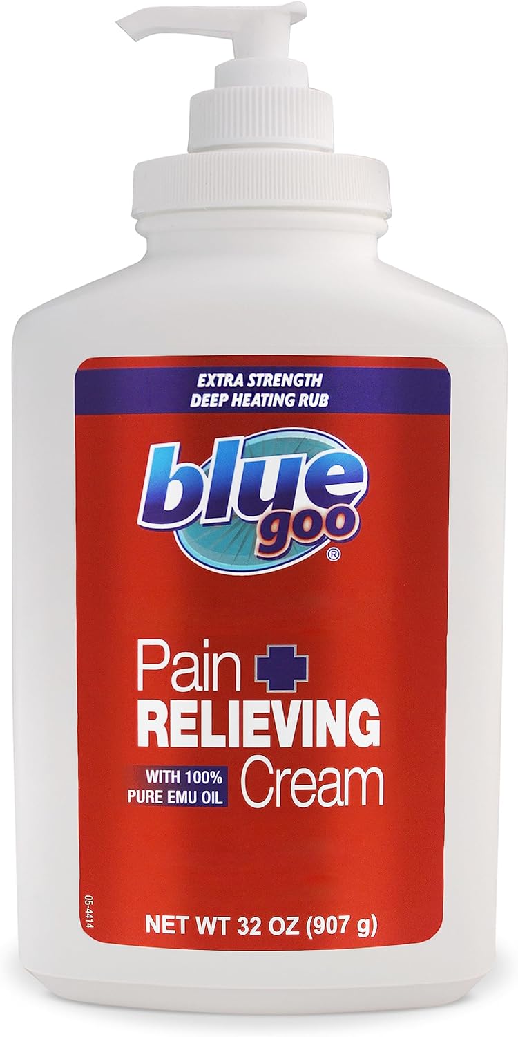 Blue Goo Crema para aliviar el dolor, para dolor de espaldacuello, dolor muscular relacionado con deportes, esguinces, distensiones, máxima fuerza,