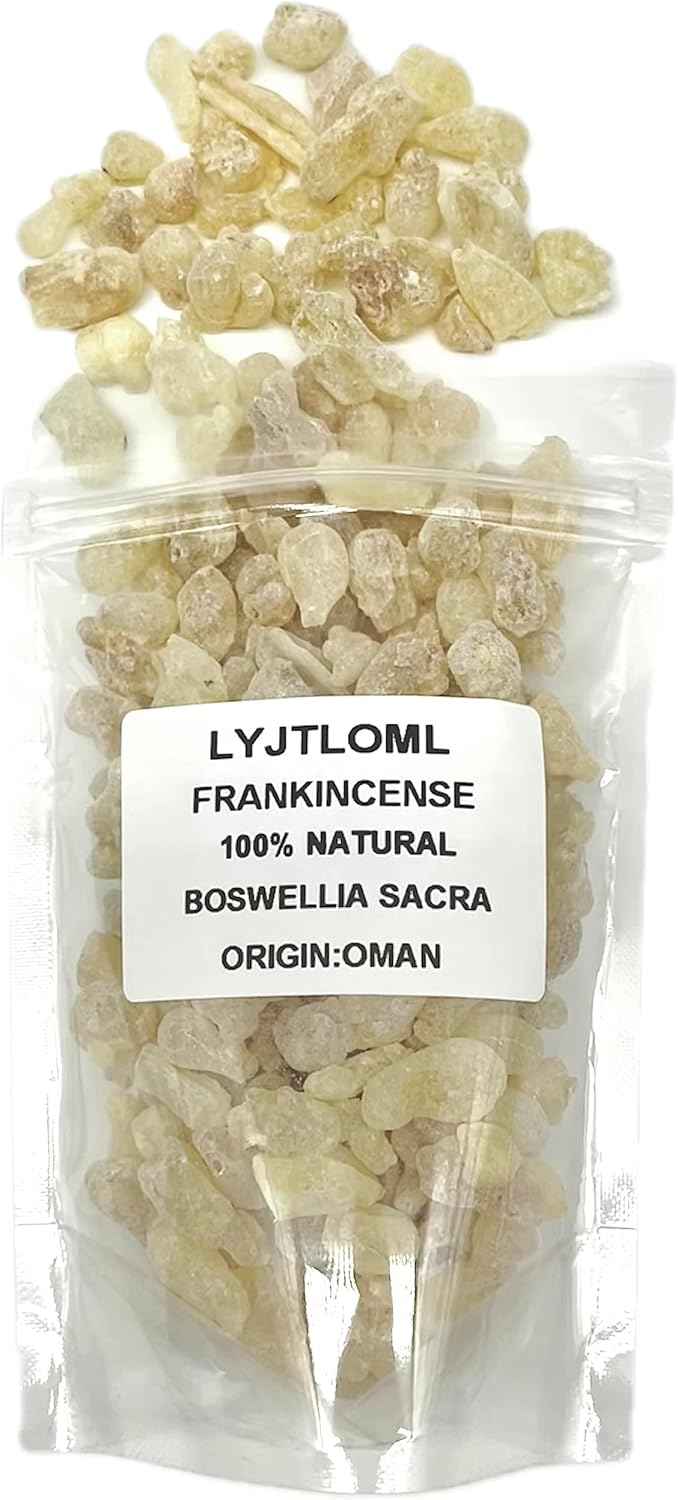 -Resina de incienso, incienso Boswellia Sacra, incienso Hojari de Omán (3.5 onzas, amarillo blanco)
