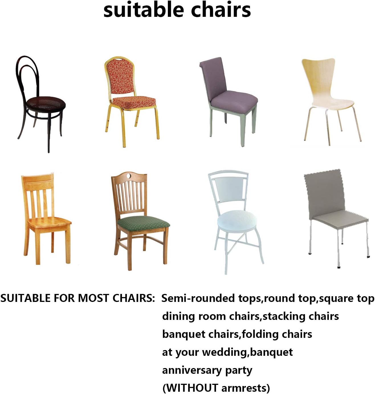 LZY 20 fundas elásticas de elastano para sillas de bodas, fiestas, banquetes de comedor y decoración de sillas (blanco, 20)