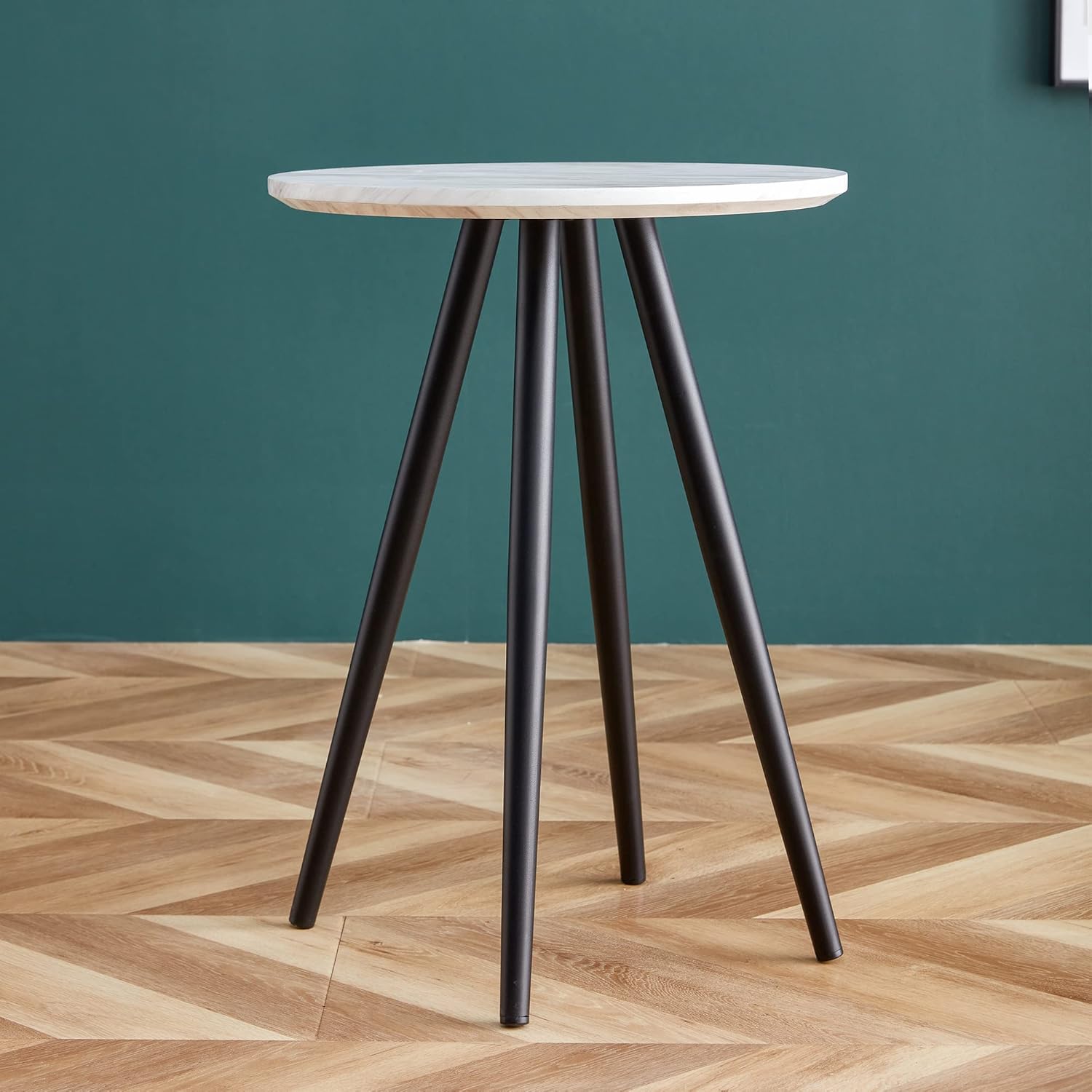 Mesa auxiliar redonda, mesa auxiliar de café, mesa decorativa pequeña para sala de estar, dormitorio, espacios pequeños, decoración moderna del