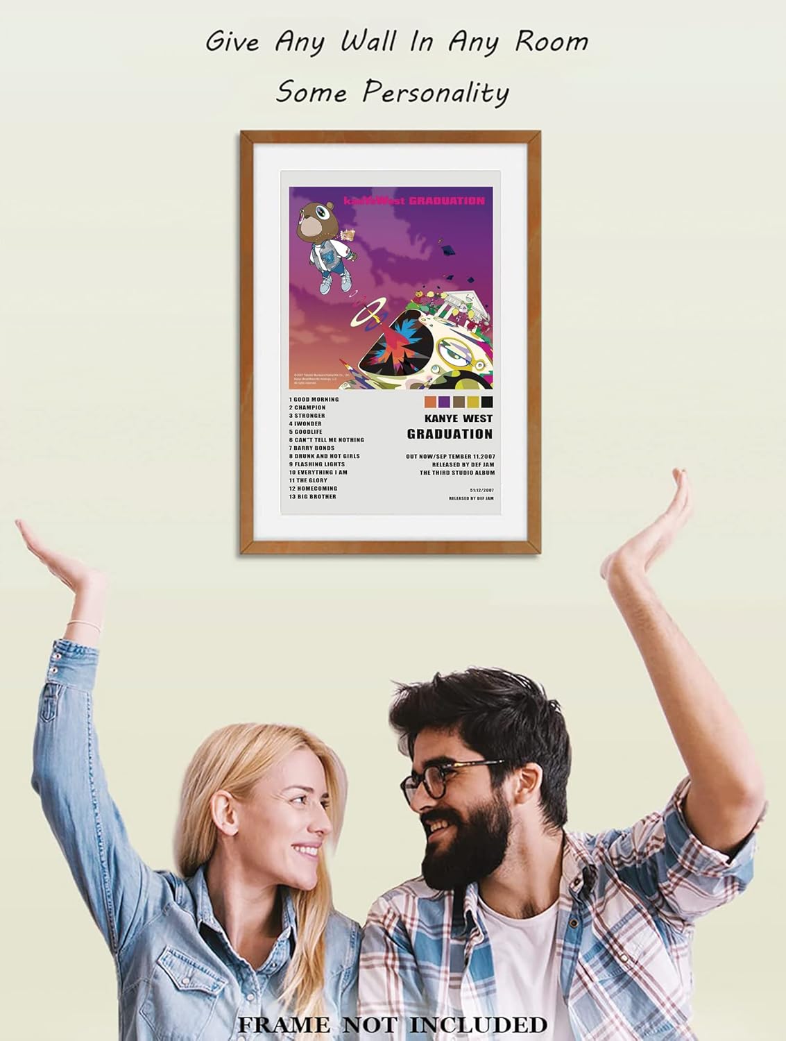 XIHOO Christ-EZ KanYe West – Póster limitado para decoración de pared genial para estética de habitación, póster mate sin marco, regalo de 11 x 17