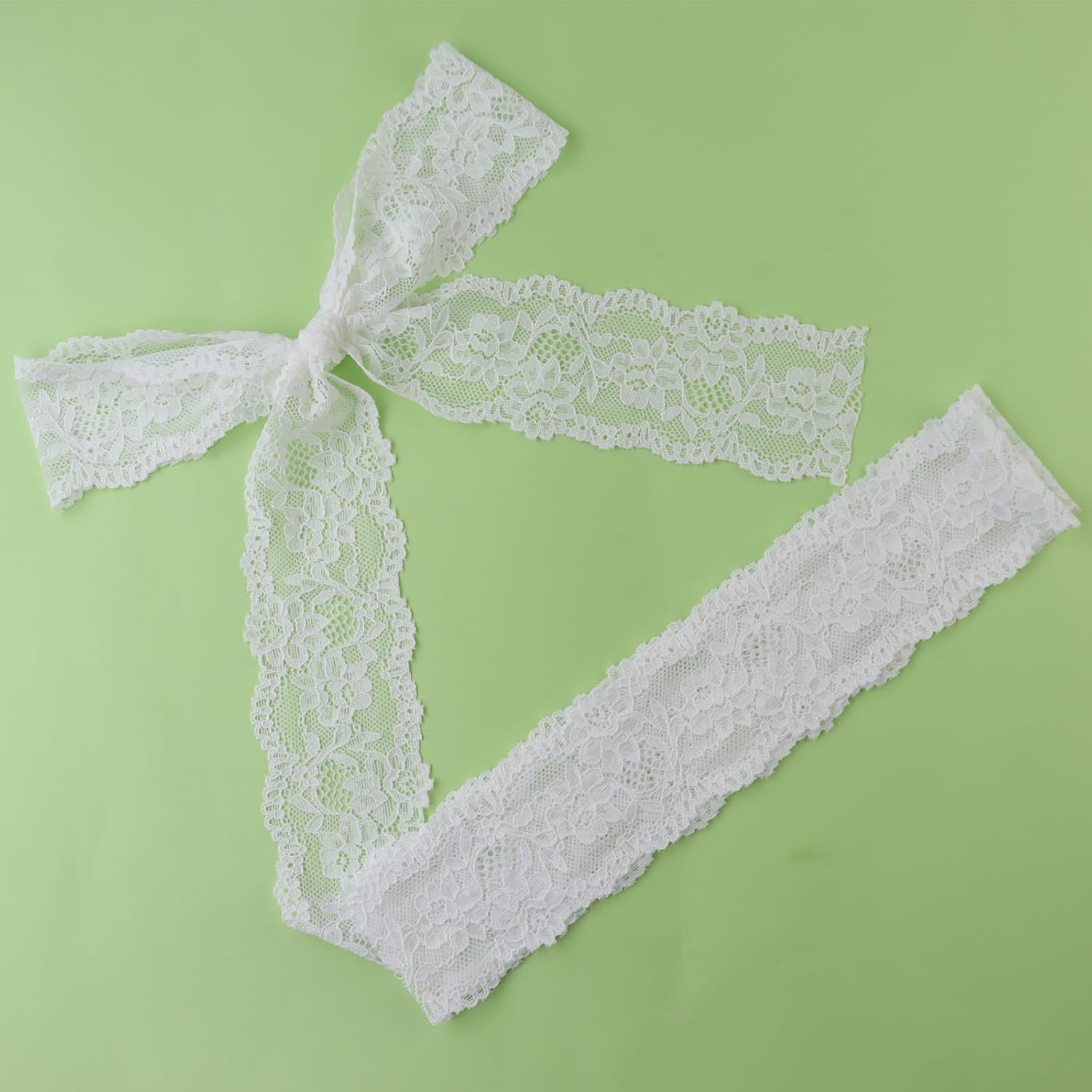 Tela de encaje vintage de 2.4 pulgadas x 5 yardas, ribete de encaje blanco para costura, cinta de encaje elástica, perfecta para manualidades,