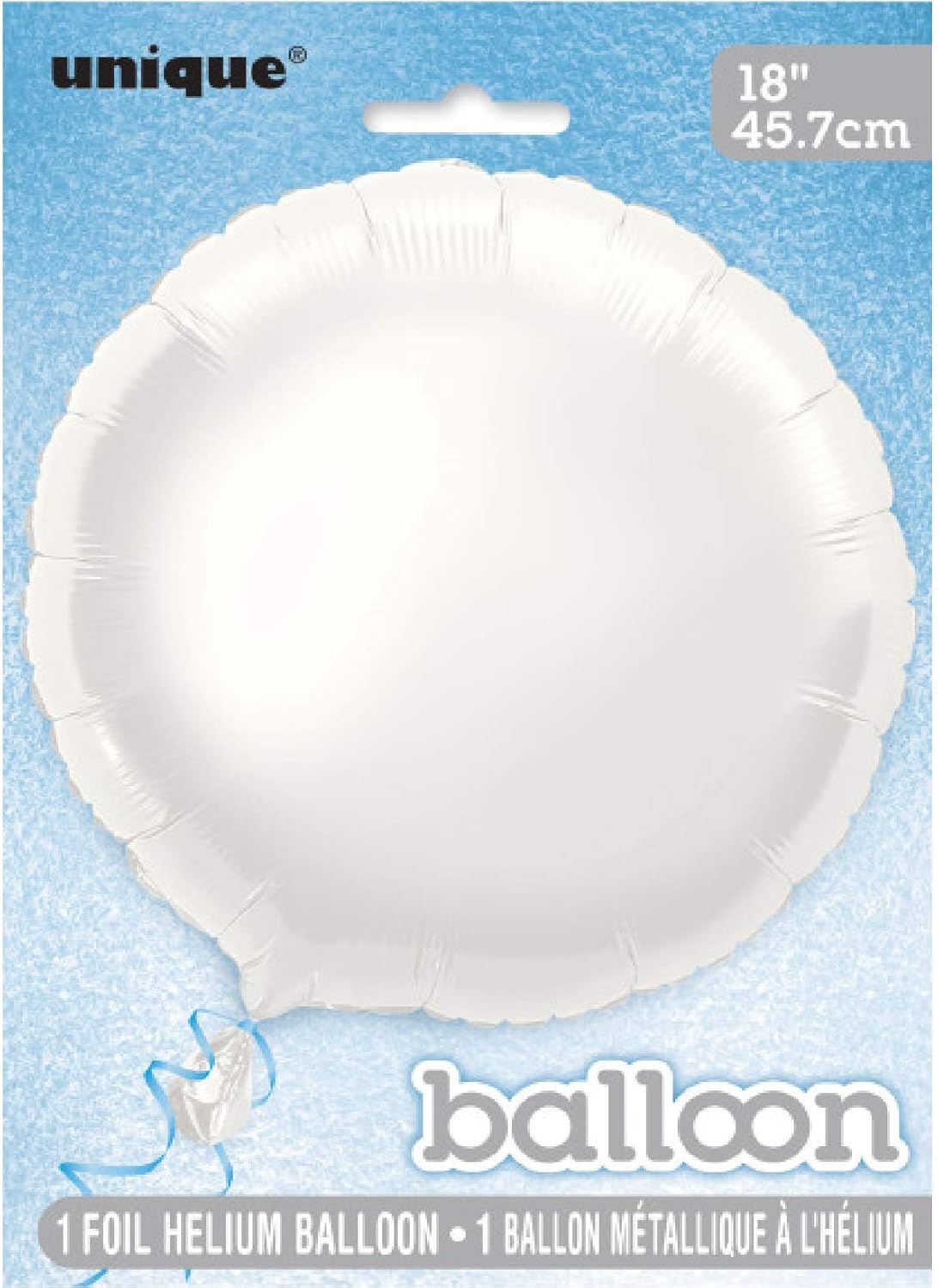 Unique Globo redondo de papel de aluminio, 18 pulgadas, blanco