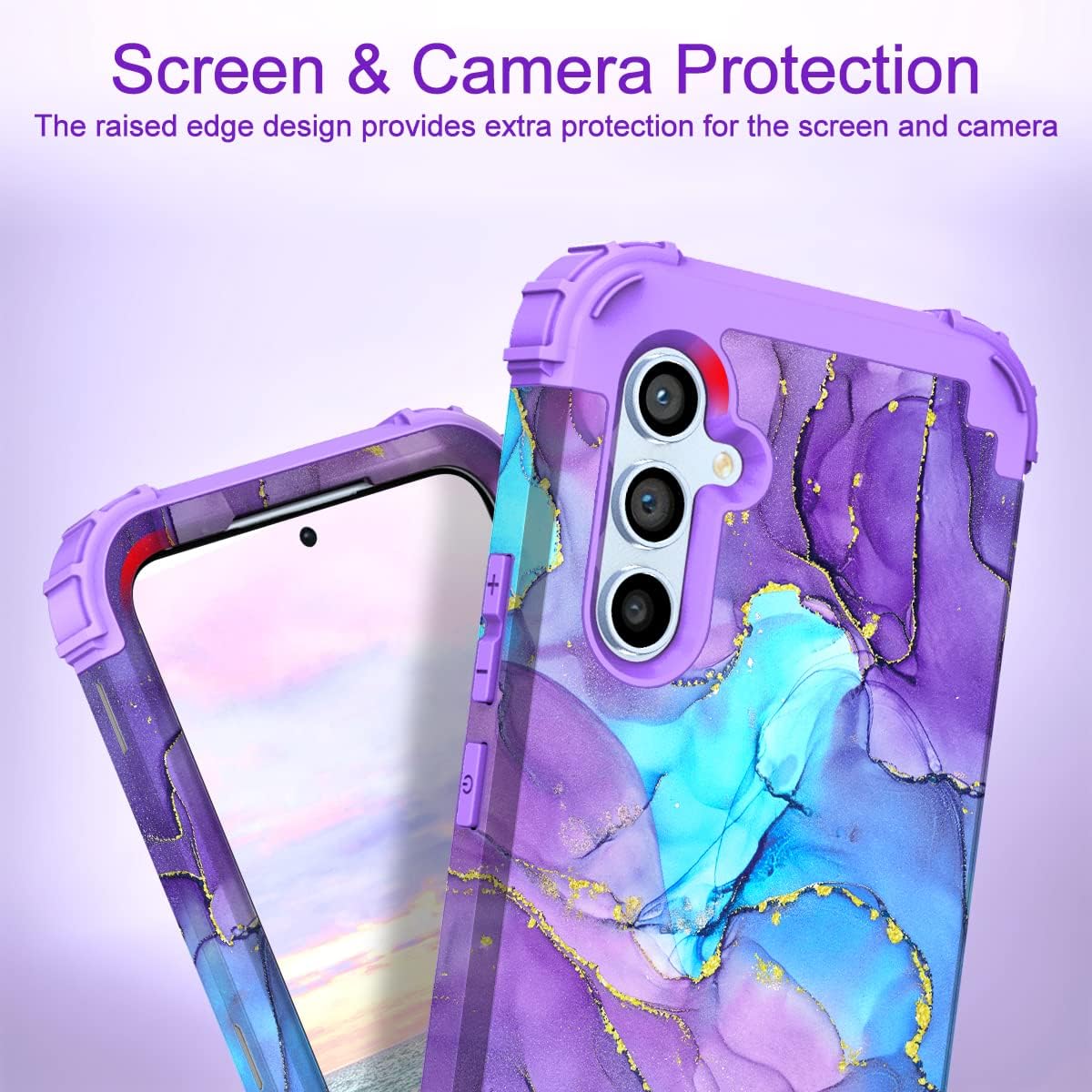 Hocase Funda para Samsung Galaxy A54 5G 2023, protección resistente a prueba de golpes, protección de goma de silicona suave, funda protectora
