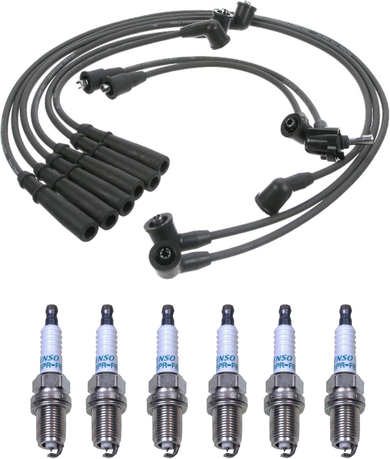 Wire Set 7mm & 6 Iridium Long Life Spark Plugs .032 Kit For Toyota 3.0L V6
