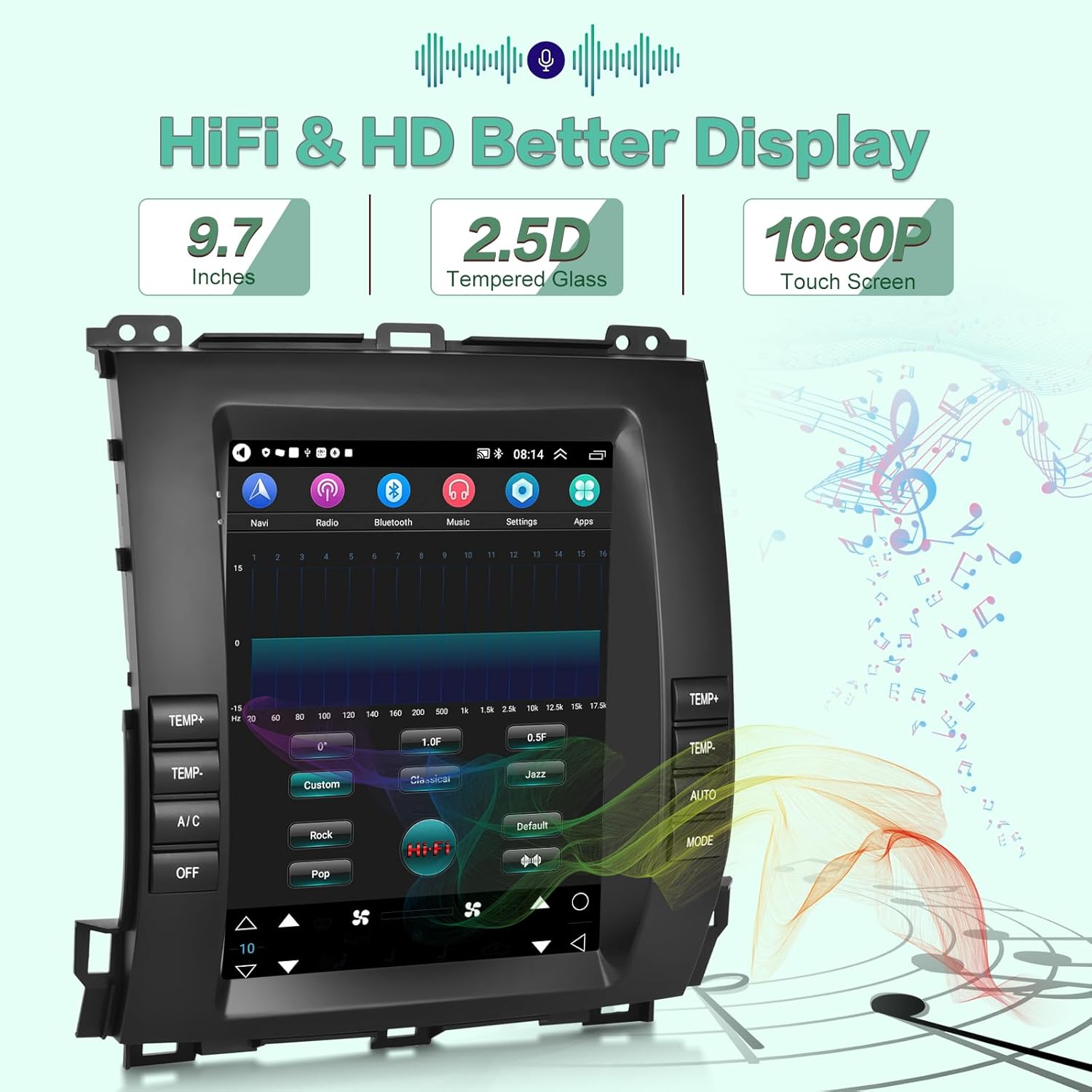 2G+64G Android 13 Radio de coche para Lexus GX470 Toyota Prado 2002-2009, pantalla táctil vertical estéreo de 9.7 pulgadas, Apple CarplayAndroid