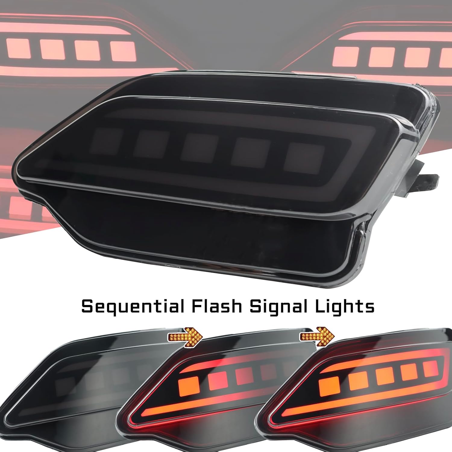 GEEGEETOP Lente roja LED reflector trasero parachoques luz antiniebla compatible con Toyota Rav4 2013-15 funciona como luz intermitente de freno