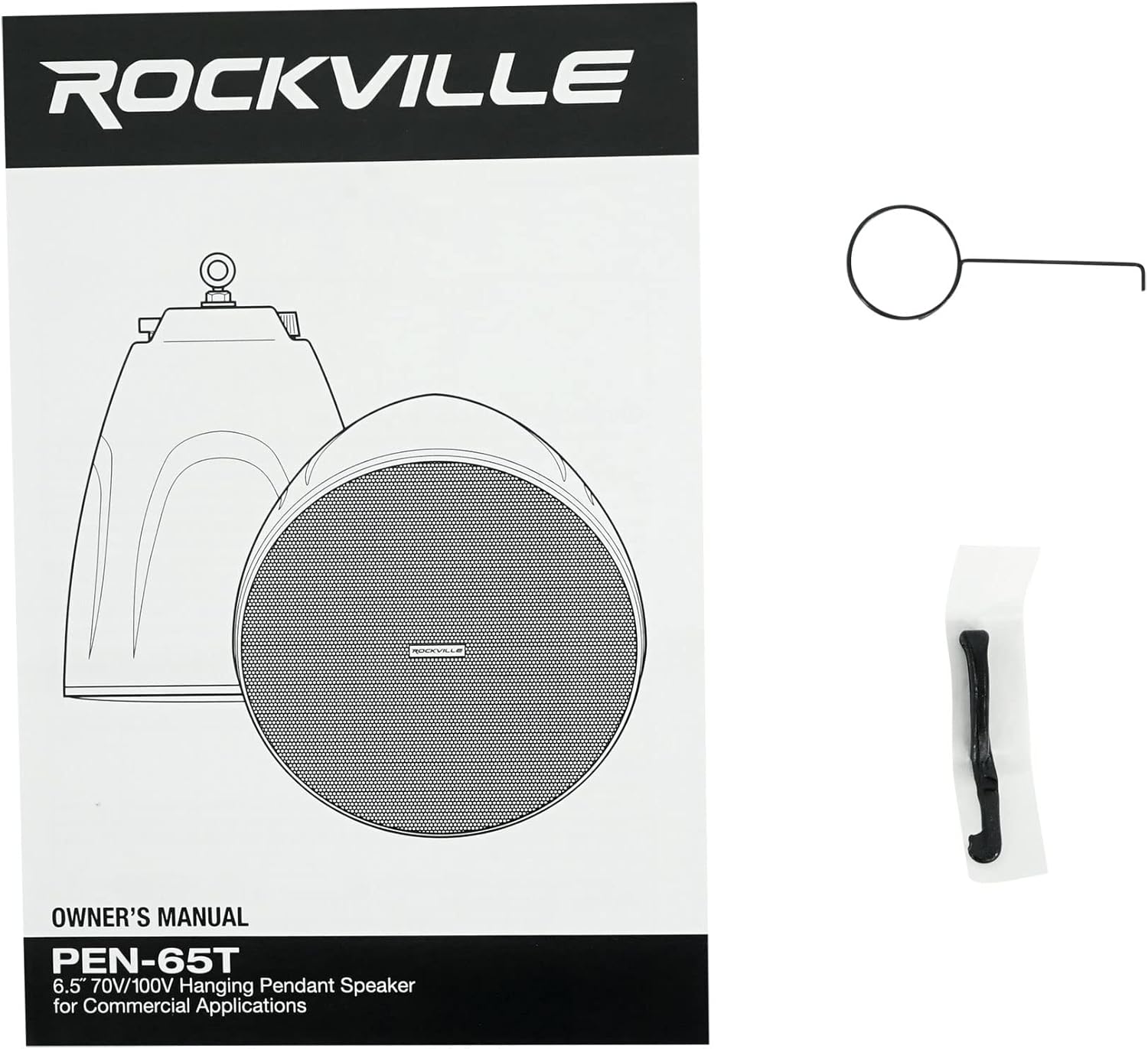 Rockville (6) PEN-65T Negro 6.5″ 70V Colgante Colgante Altavoz ComercialRestaurante