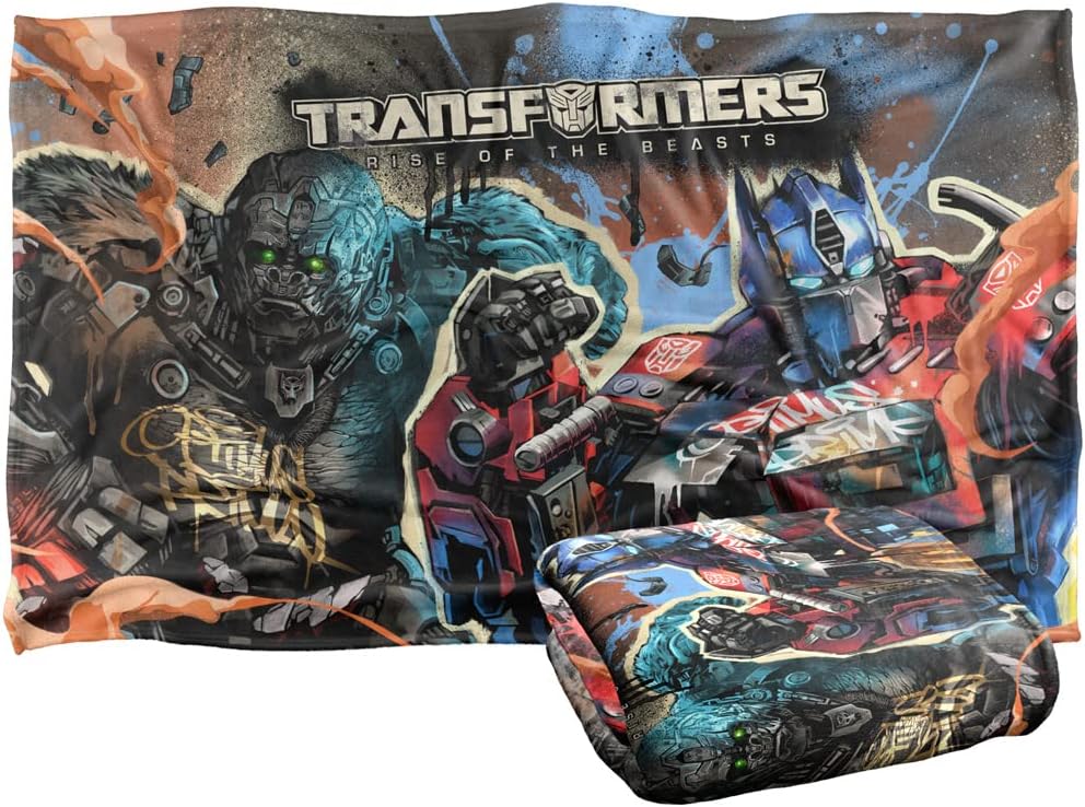 Transformers Rise of The Beasts – Manta de 36 x 58 pulgadas Optimus Prime Primal Mural Silky Touch Super Soft