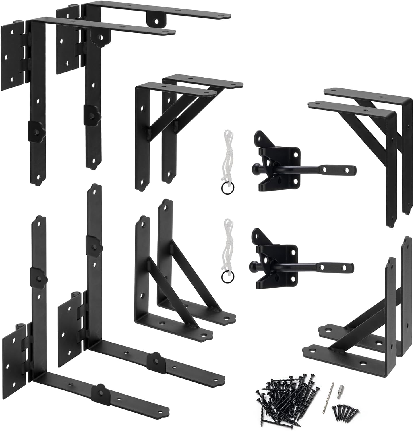 HILLMASTER Juego de 2 marcos de puerta anti hundimiento, soporte de esquina para puerta, accesorios ajustables resistentes con pestillo de puerta