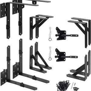 HILLMASTER Juego de 2 marcos de puerta anti hundimiento, soporte de esquina para puerta, accesorios ajustables resistentes con pestillo de puerta HILLMASTER Juego de 2 marcos de puerta anti hundimiento, soporte de esquina para puerta, accesorios ajustables resistentes con pestillo de puerta