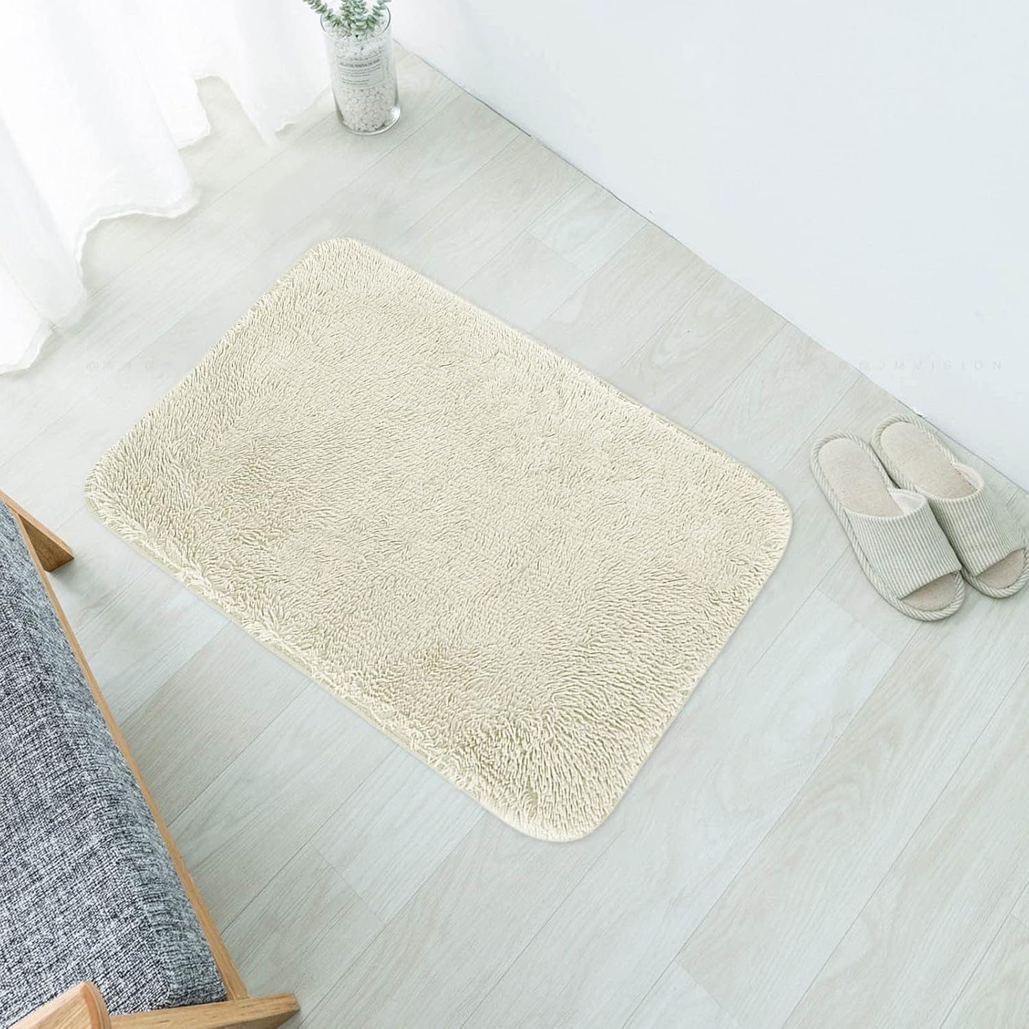 Scceatti Tapete de cocina antideslizante de 24 x 16 pulgadas, tapete de ducha beige, decoración de bienvenida para sala de día, sala de estar,
