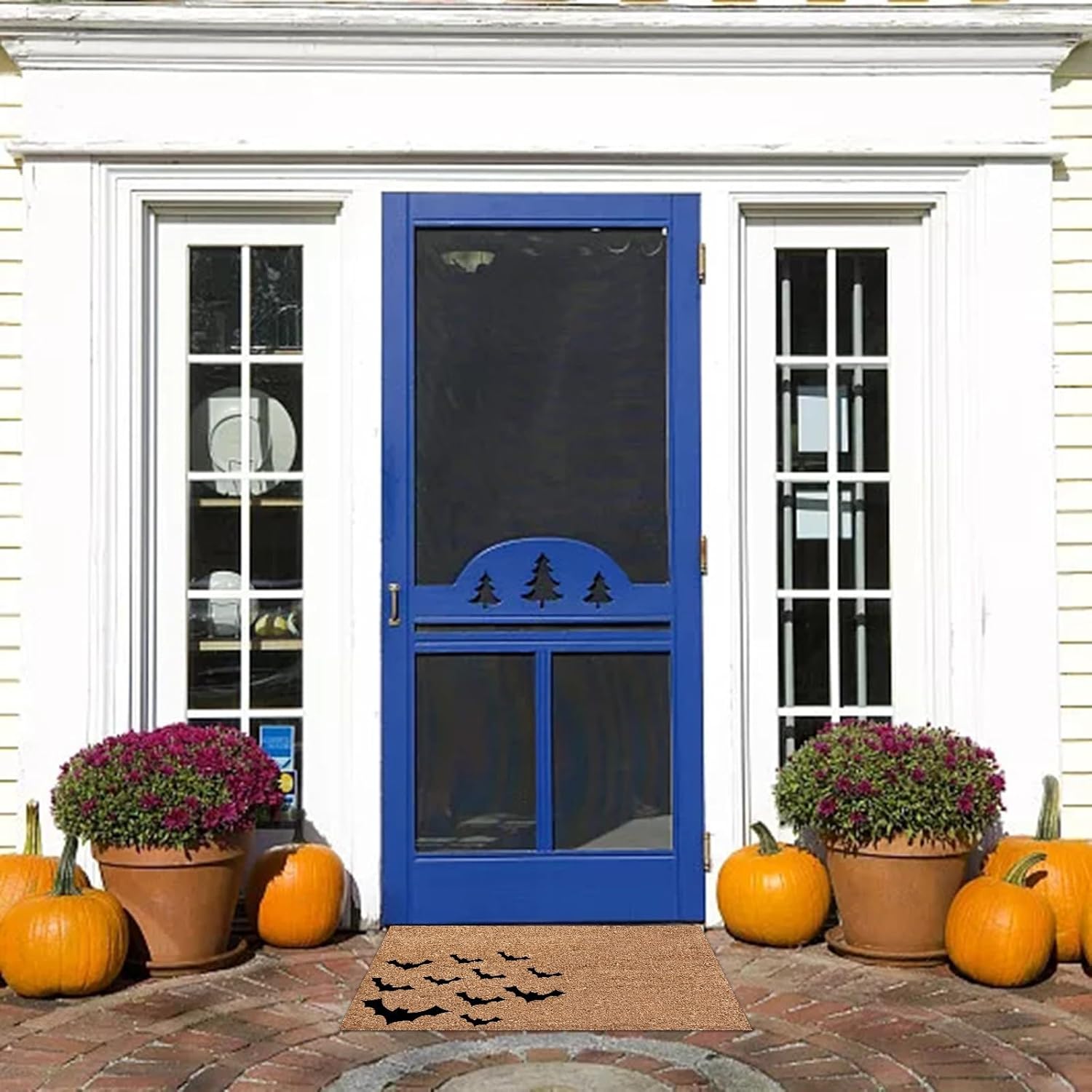 Tapete de puerta de Halloween para decoración del hogar, tapete de bienvenida con calavera para puerta delantera, interior y exterior, tapete de