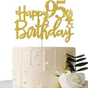 Decoración para pastel de cumpleaños de 95 años con purpurina dorada Decoración para pastel de 95 años Decoración de fiesta de cumpleaños 95 Decoración para pastel de cumpleaños de 95 años con purpurina dorada Decoración para pastel de 95 años Decoración de fiesta de cumpleaños 95