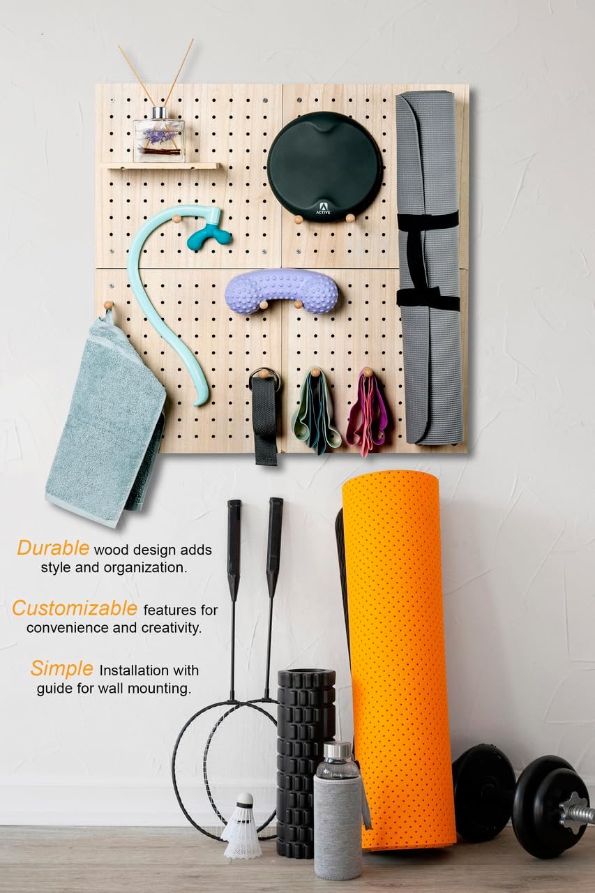 IneVibe Tableros de madera para exhibición de pared, organizador de 4 piezas y soporte para accesorios de manualidades, pistolas Nerf, joyas en