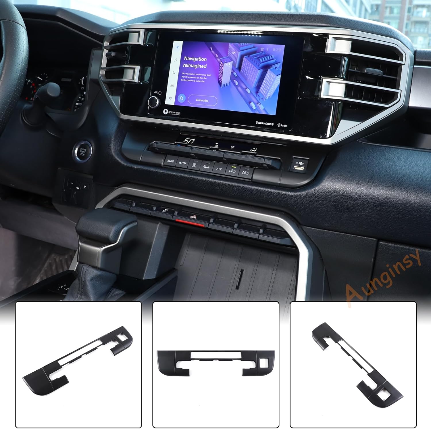 Cubierta de ajuste de control de clima de aire acondicionado para automóvil Toyota TundraSequoia 2022-2024 Control central de camión AC Botón de