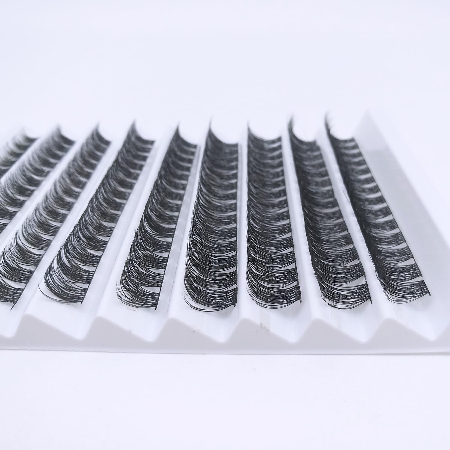 Extensiones de pestañas individuales en racimo naturales de 0.315 a 0.630 pulgadas, extensiones de pestañas individuales en casa, 140 unidades de