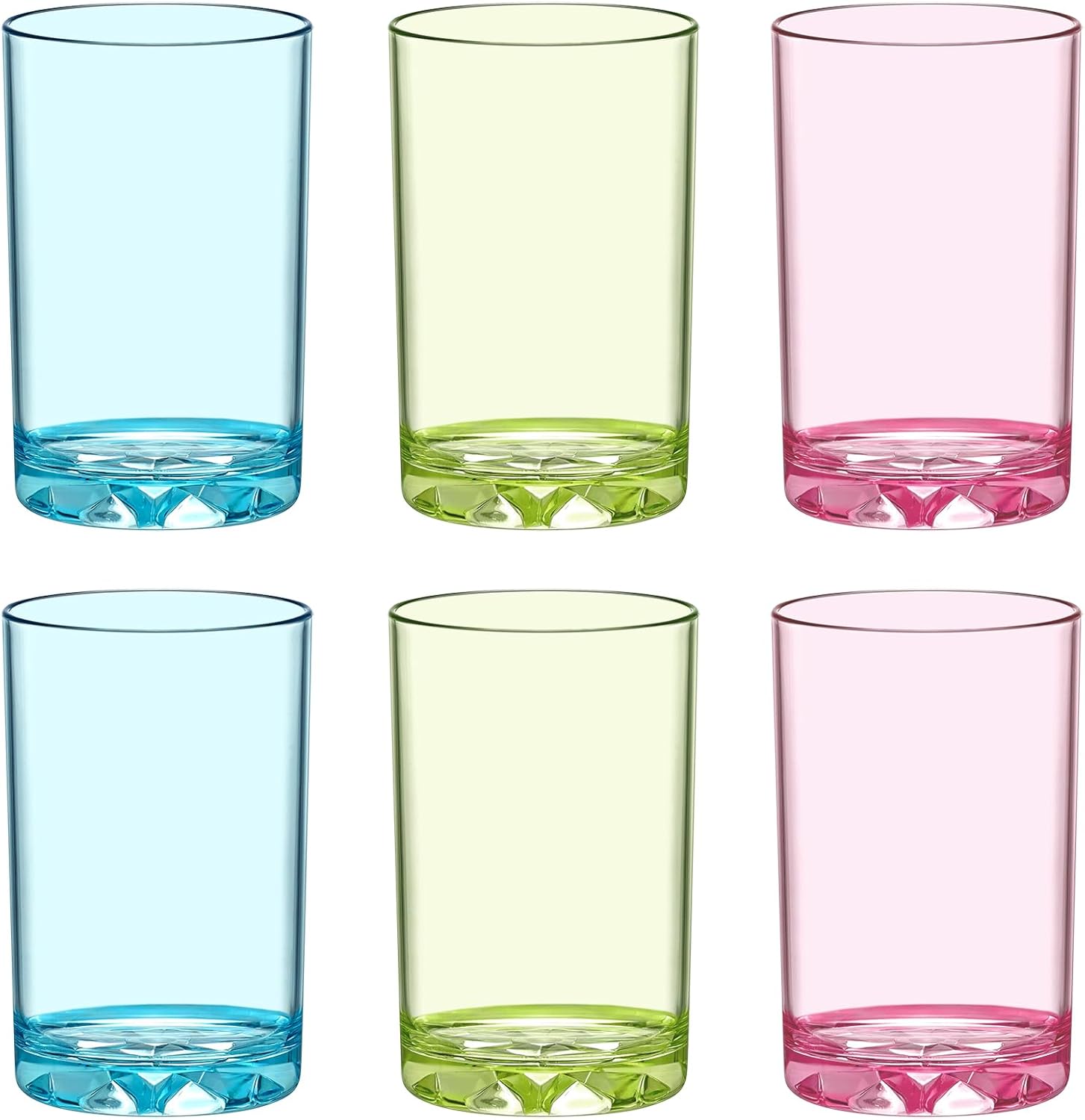 Amazing Abby – Liberty – Vasos de plástico de 10 onzas (juego de 6), vasos de plástico reutilizables de varios colores, sin BPA, inastillables,