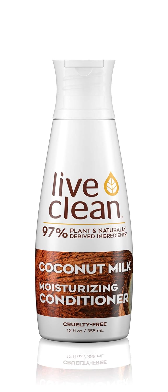 Live Clean Acondicionador hidratante de leche de coco, 12 onzas líquidas