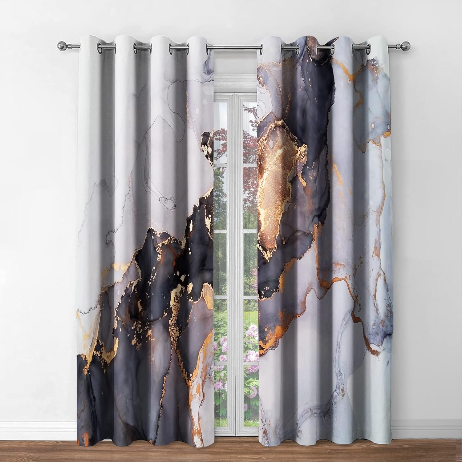Jekeno – Cortinas abstractas de mármol, dorado gris, negro ladrillo, diseño de pared de piedra para el hogar, dormitorio, sala de estar, habitación,