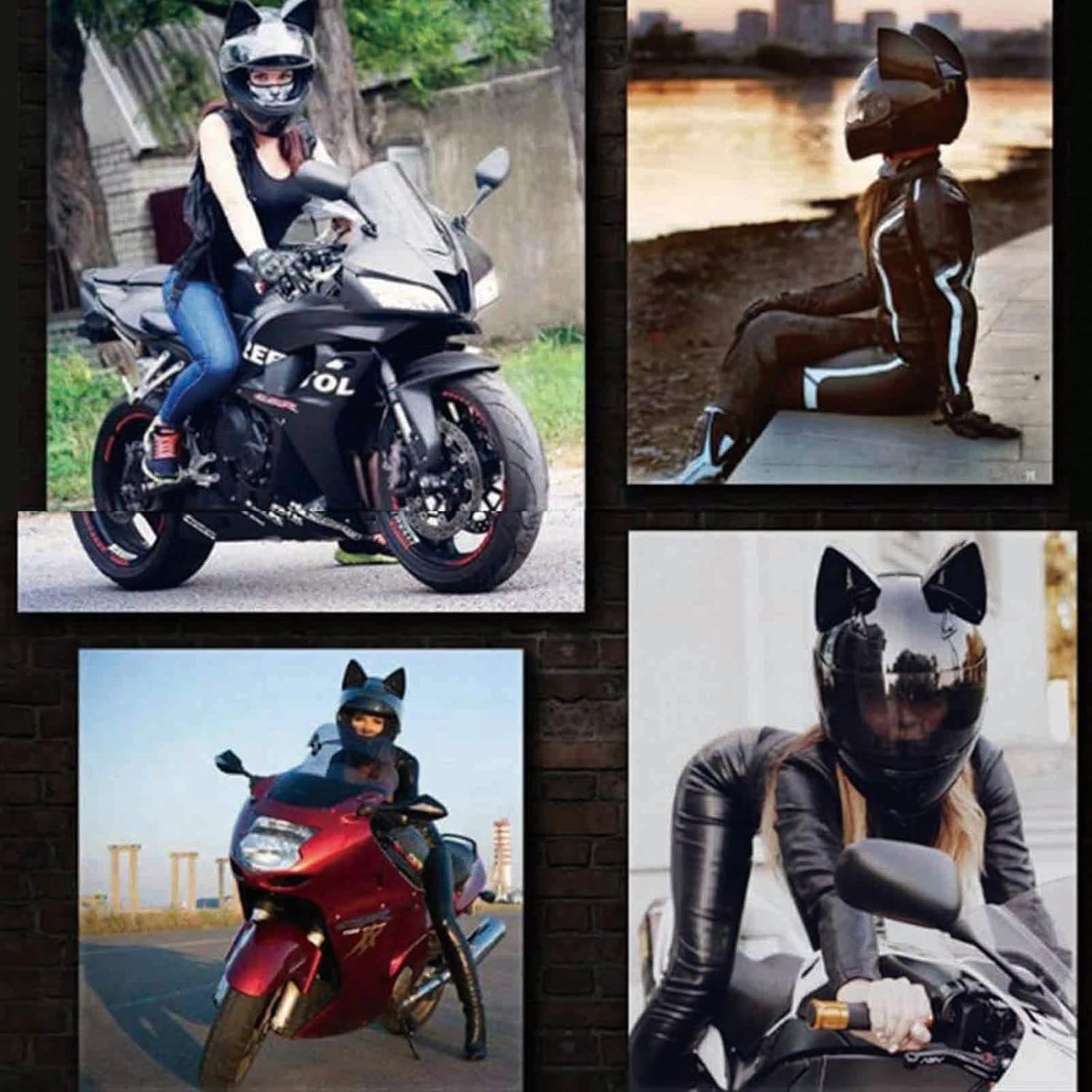 Casco de motocicleta para hombres y mujeres, casco de locomotora de gato genial, casco modular abatible de cara completa, casco de motocicleta de