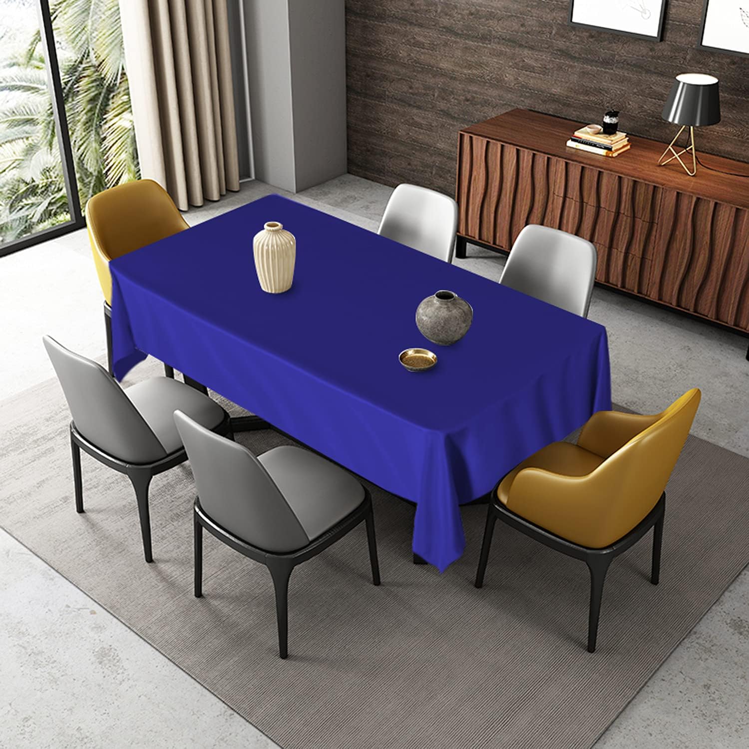 Fitable Mantel rectangular de 54 x 108 pulgadas, resistente a las manchas y a las arrugas, lavable, mantel de tela decorativa para mesa de comedor,