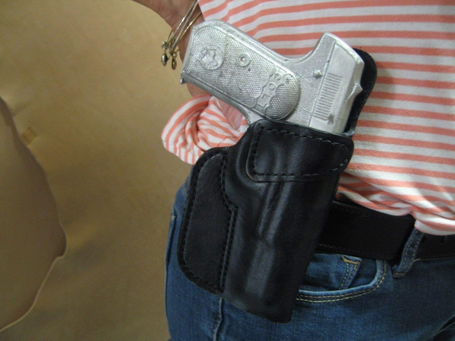 Azula – Funda de piel con clip para cinturón OWB para Smith & Wesson S&W 60, 36, 642 5 Shot Revolver TAN RH