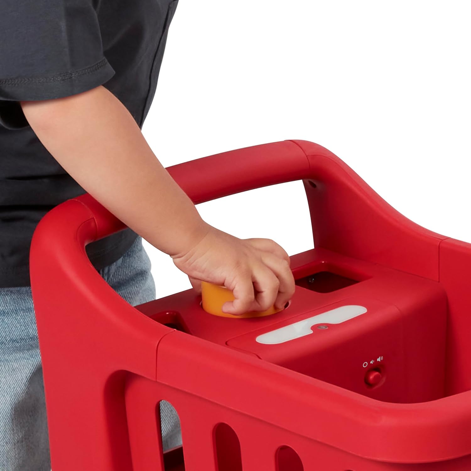 Radio Flyer Escanea y clasifica el carrito de compras con luces y sonidos, andador de bebé con ruedas, carrito de compras rojo para niños a partir