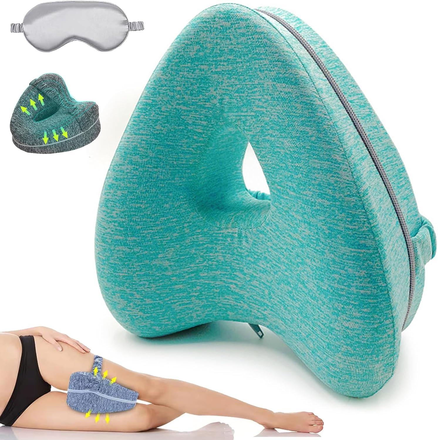 KCRPM Almohada de columna vertebral lisa, almohada de alineación de columna suave, alivia el dolor de cadera y la ciática, almohada de pierna suave