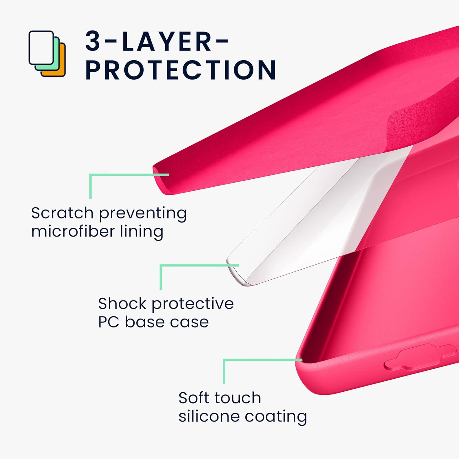 kwmobile Funda compatible con Galaxy S23 Ultra – Funda de silicona TPU – Funciona con carga inalámbrica – Rosa neón