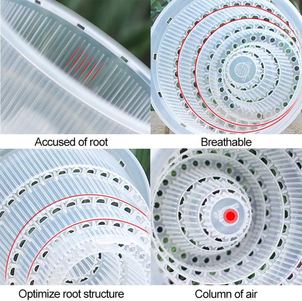 Ochine 1 paquete de macetas de plástico transparente para orquídeas con agujeros, cestas de plástico para plantas carnosas, contenedor duradero de