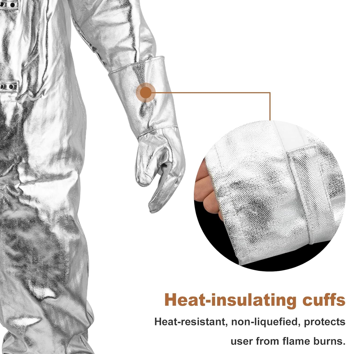 Trumego Traje a prueba de calor Traje anti de la radiación termal Traje 1000-1200 grados Monos compuestos incombustibles del papel de aluminio