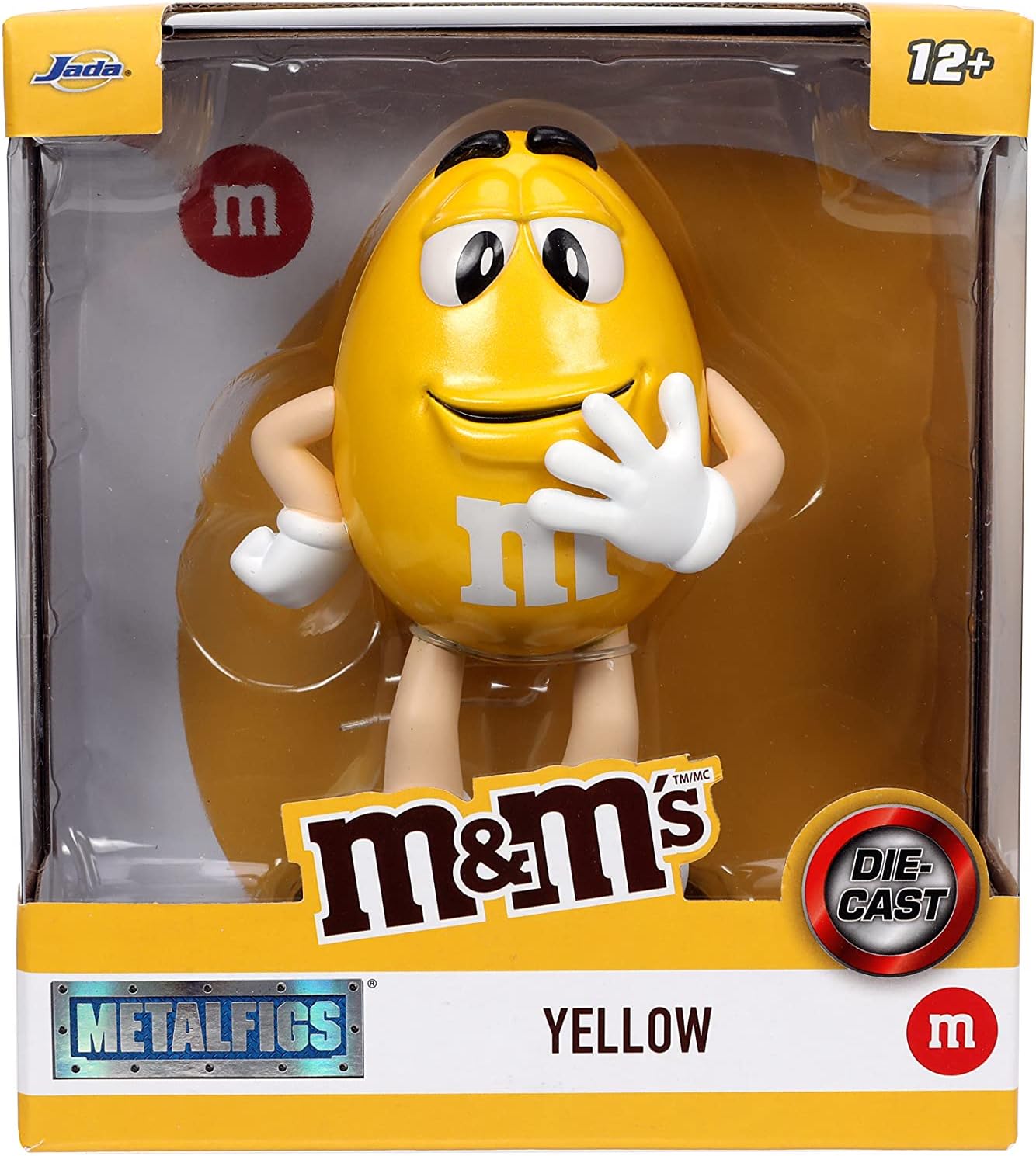 Jada Toys M&M’S – Figura de metal fundido a presión de metal amarillo de 4 pulgadas