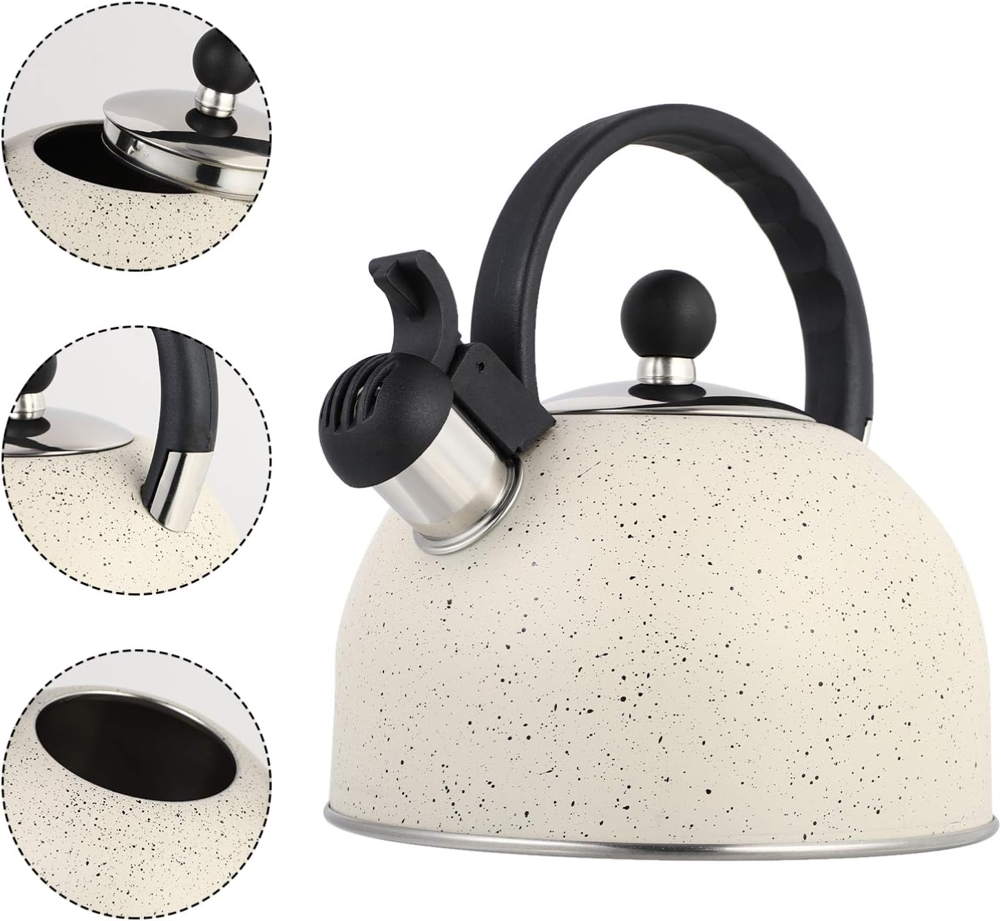 Cabilock Tazas de café de vidrio, máquina de café espresso, calentador de taza, hervidor de café, hervidor de agua para té, hervidor hervido,