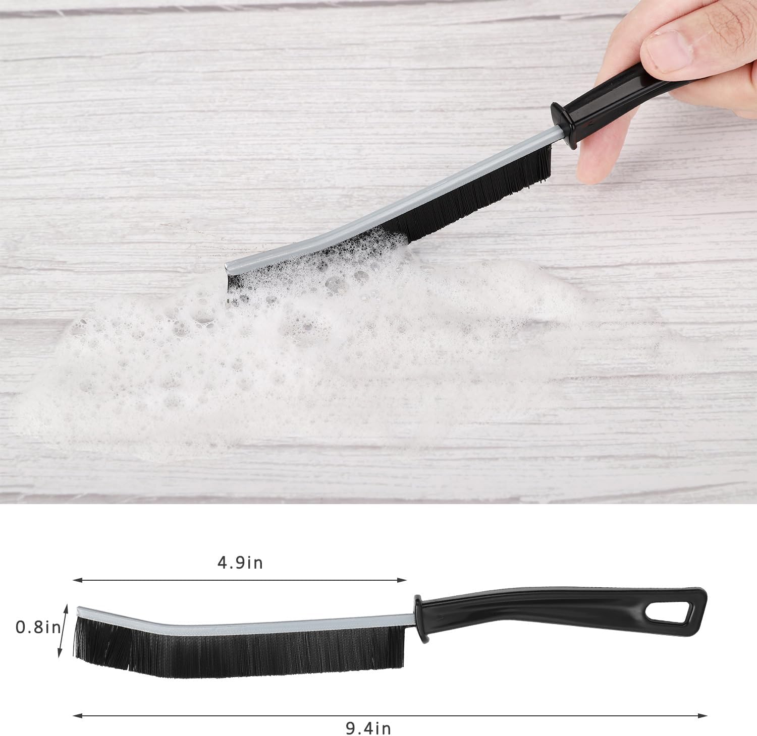 Cepillo de limpieza de huecos, cepillo de limpieza de hendiduras de cerdas duras para uso doméstico, cepillos de limpieza de baño para limpieza