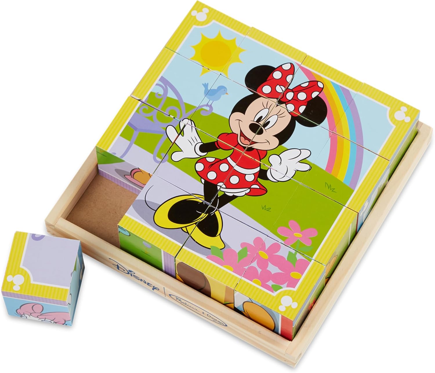Melissa & Doug Disney Mickey Mouse Rompecabezas de cubo de madera